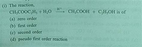 The Reaction Ch Cooc H H O H Ch Cooh C H Oh Is Of Filo