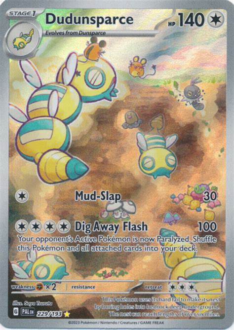 X Dudunsparce Illustration Rare Nm Mint Pokemon Sv