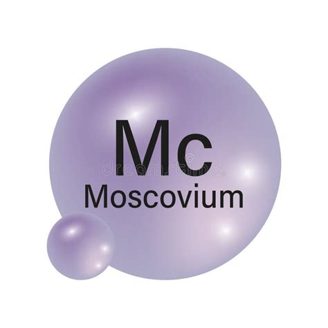 Moscovium Element Icon. Purple Spherical Symbol. Vector Chemical ...