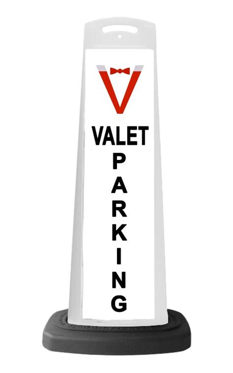 Valet White Vertical Panel With Reflective Sign V14 Traffic Cones For