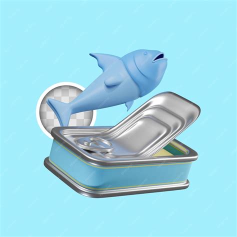 Free Psd Fish Can Icon 3d Illustration