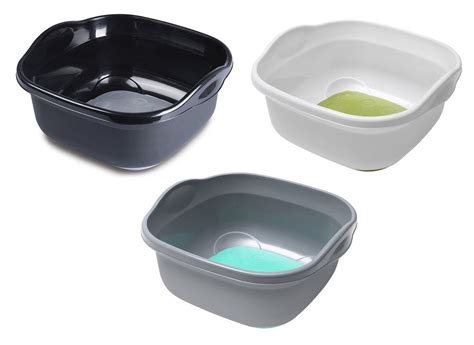 Silicon Soft Touch Sink Washing Up Bowl Basin Square Kitchen Shiny Plastic Washing Up Bowls