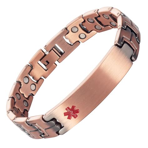 Wollet Pure Copper Medical Alert Bracelets For Men Health