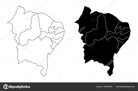 Brazil Northeast Maps Stock Vector Image By Luisrftc