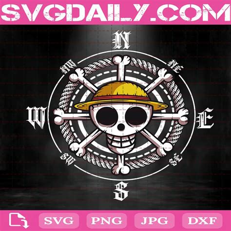 One Piece Straw Hat Pirates Skull Svg Svgdaily Daily Free Premium Svg