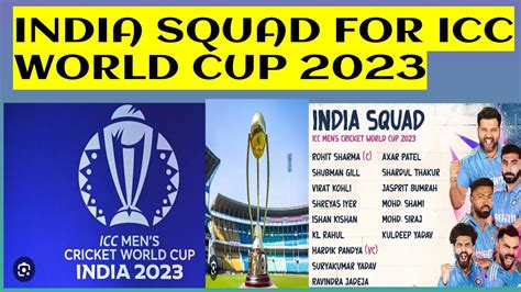 India Team Squad For Icc World Cup 2023 Icc Iccworldcup2023