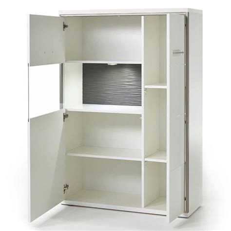 MCA Trento Highboard 94x38x137cm Weiß Edelstahl Piolo de