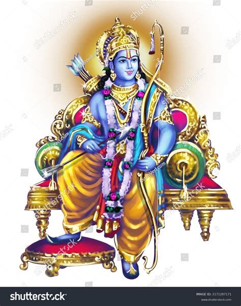 Maryada Purushottam Lord Rama an Avatar Stock Illustration 2171287171 ...