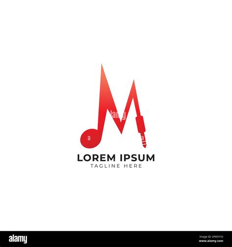 Lettre M Alphabet Music Logo Design Isol Sur Fond Blanc Concept De