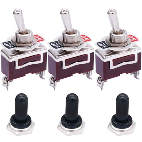 Mxuteuk 3 Pcs Heavy Duty Rocker Toggle Switch 2 Pin 2 Position ON Off