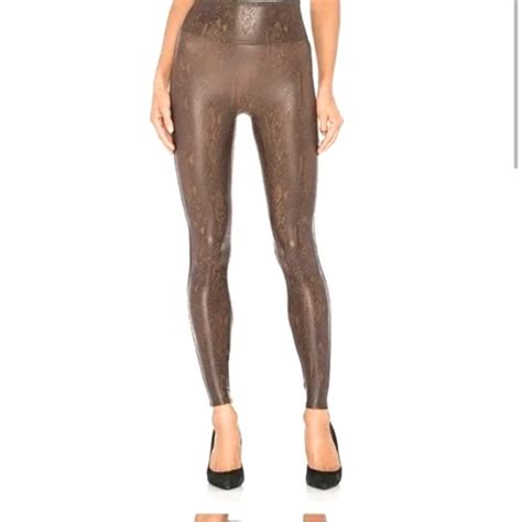 Spanx Pants And Jumpsuits Spanx Snakeskin Faux Leather Leggings M