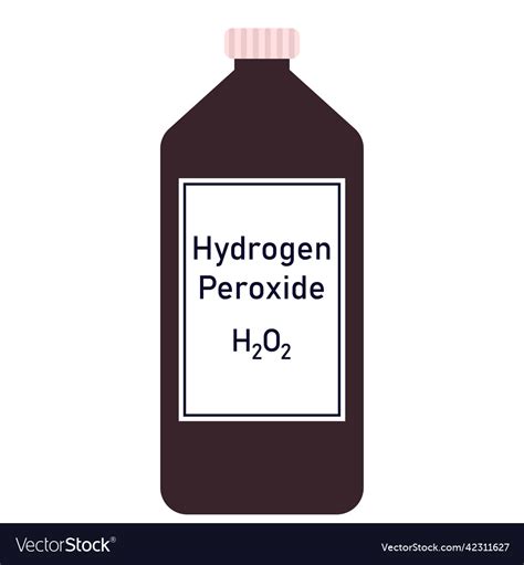 Hydrogen Peroxide Solution In A Black Big Plastic Vector Image