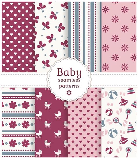 Premium Vector Baby Seamless Patterns Set