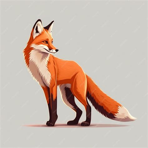 Premium Photo | A red fox with a black tail and a white tail.