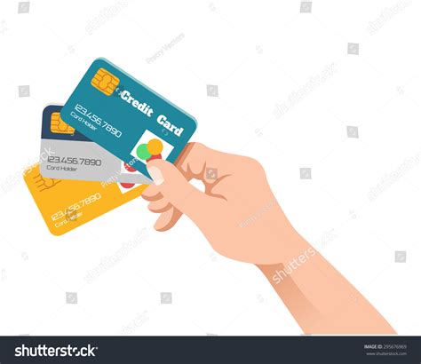 Hand Holding Credit Card Vector Flat Stock Vector Royalty Free