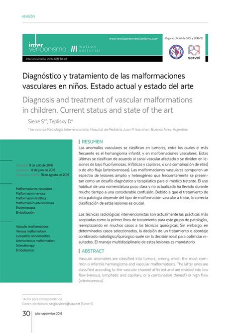 PDF Diagnóstico y tratamiento de las malformaciones