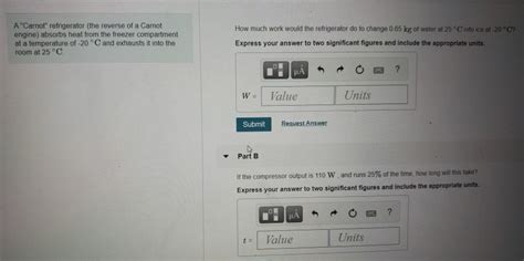 Solved A "Carnot" refrigerator (the reverse of a Carnot | Chegg.com