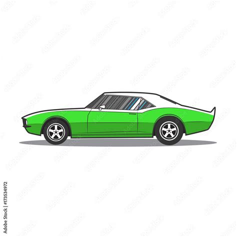 Vector american muscle car. Side view Stock Vector | Adobe Stock