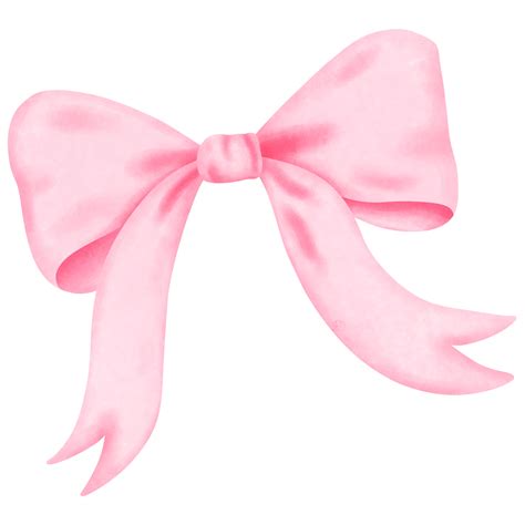 Pink Coquette Ribbon Bow Clipart Aesthetic Watercolor Illustration 44009982 Png