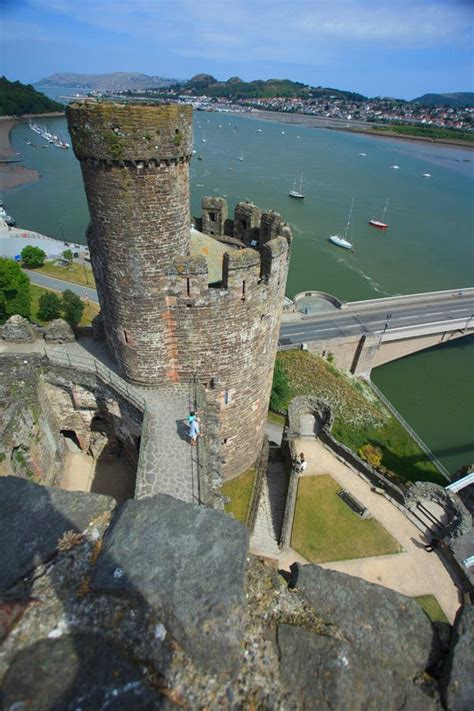 Vertical Aerial View of Conwy Castle, North Wales Editorial Stock Image ...