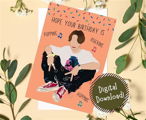 Printable Bts Jhope Hoseok Birthday Greeting Card Birthday Etsy