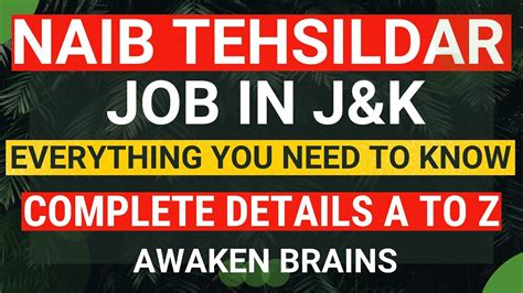 JKSSB NAIB TEHSILDAR JOBS IN J K EVERYTHING YOU NEED TO KNOW ABOUT