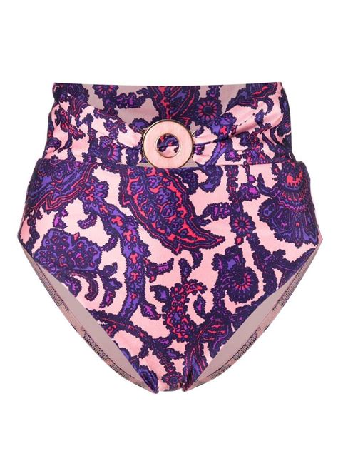 Zimmermann High Waisted Paisley Bikini Bottoms Editorialist