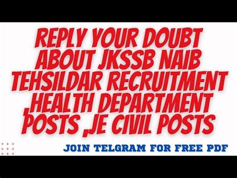 Reply Your Doubt About Jkssb Naib Tehsildar Recruitment Health