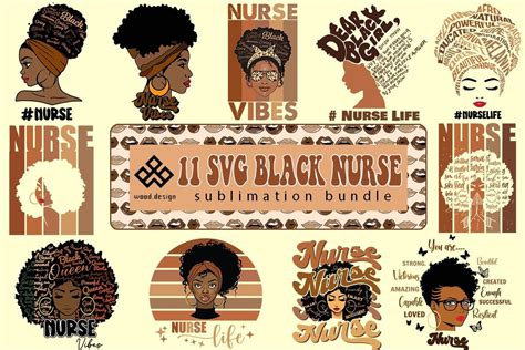 Black Nurse SVG Bundle Graphic by Wood.design · Creative Fabrica