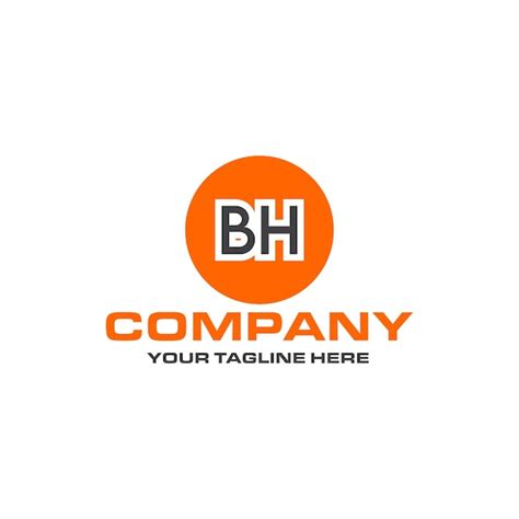 Premium Vector Bh Letter Rounded Shape Logo Design