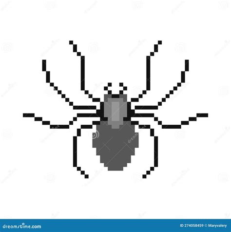 Spider Pixel Art 8 Bit Poisonous Dangerous Insect Pixelated Cartoon