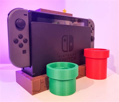 Mario Themed Nintendo Switch Dock Stand 3d Printed Display Etsy