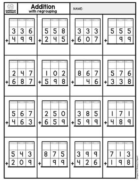 Addition With Regrouping Math Addition Worksheets Math Worksheets