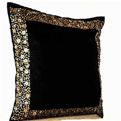 Black Gold Pillows Decorative Throw Pillow Covers Gold Etsy India