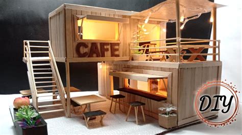 DIY Miniatur Cafe Dari Stik Es Krim Miniatur Coffee Shop YouTube