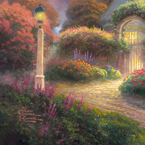 Rosebud Cottage Limited Edition Canvas Thomas Kinkade Studios