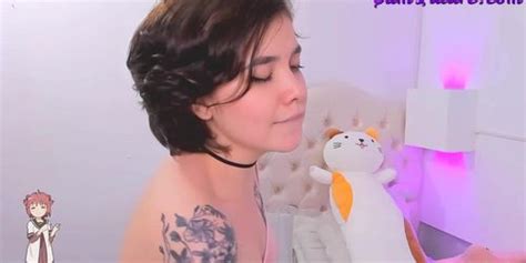 Skinny Tattooed Brunette With Small Boobs Masturbating And Riding A Dildo Tnaflix