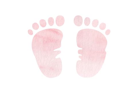 Pink Baby Footprints Png