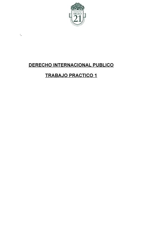 Trabajo Practico Der Inter Derecho Internacional Publico Trabajo