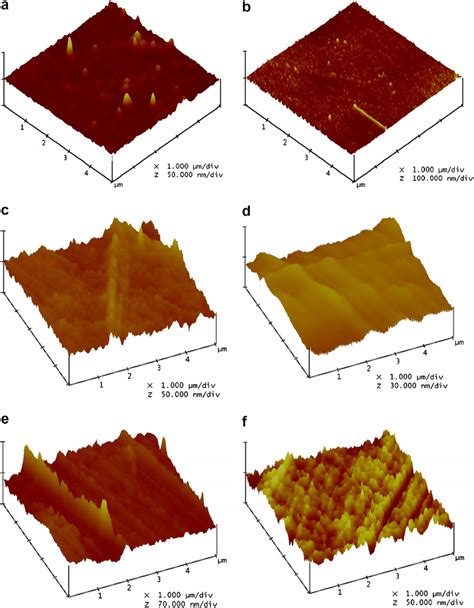 Afm Images Of A Pristine Pure Pmma B Irradiated Pure Pmma C