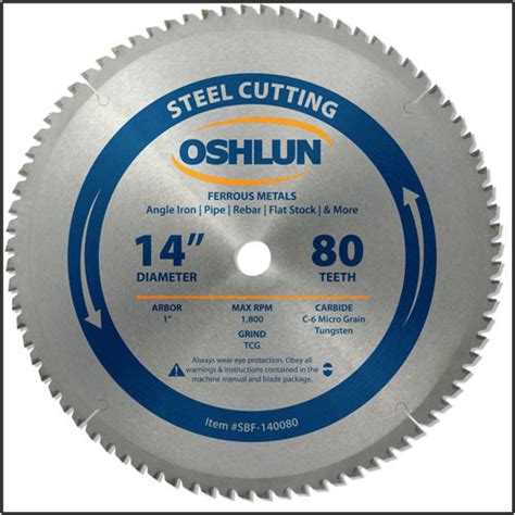 Sbf 140080 Oshlun Steel And Ferrous Metal Cutting Blade 14 X 80t 1