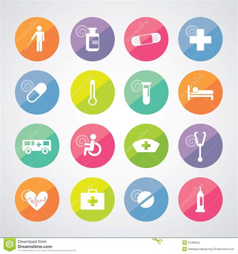 Iconos Del Hospital Fijados Ilustración del Vector Ilustración de