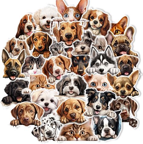 Cute Cats And Dogs Stickers 100pcs Funny Dogs And Cats Meme