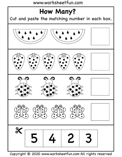 Printable Winter Counting And Matching Cut And Paste Worksheet