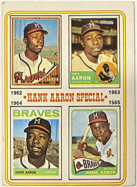 Hank Aaron 1974 Topps Milwaukee Braves Baseball Hank Aaron Special Card (1962-1965) – KBK Sports