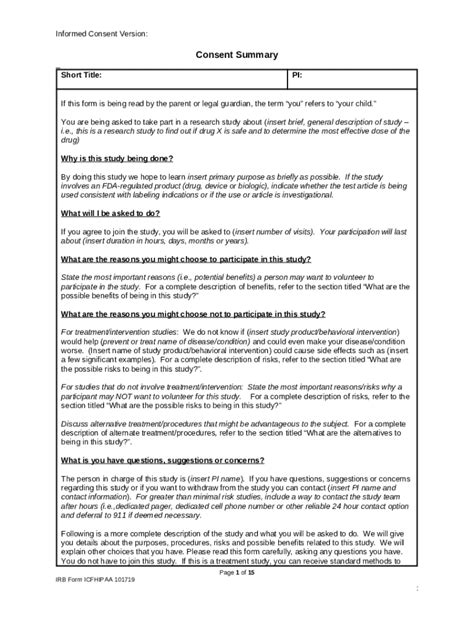 Bc Common Clinical Ined Consent Template And Doc Template Pdffiller