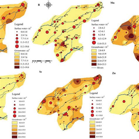 Spatial Pattern Of Six Trace Metals Al B Mn Ni Se And Zn In