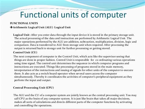 Functional Units Of Computer System / CPU (Central Processing Unit ...