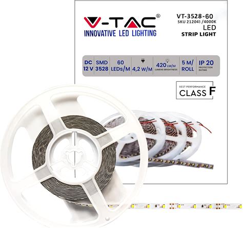 V Tac Striscia Led Da Interno Ip W Metri Di Lunghezza Smd