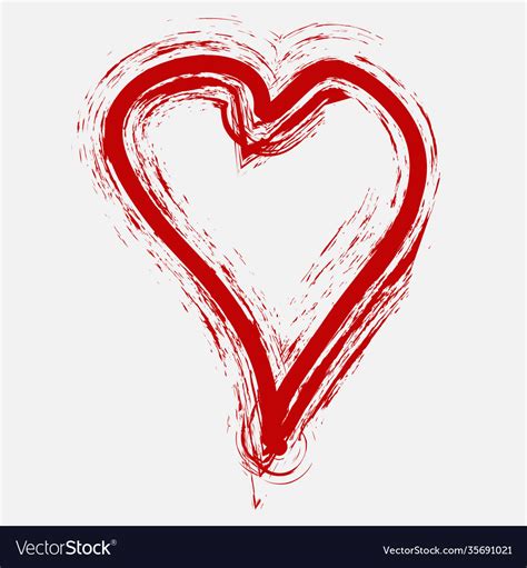 Brushed Heart Royalty Free Vector Image Vectorstock